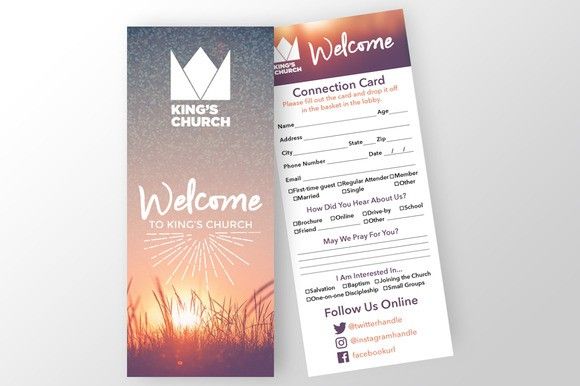 church connection card church branding church graphic invitation for church service