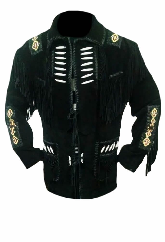 Bestzo Womens Western Fringed Genuine Leather Motorbike Jacket Black XS-5XL Bestzo Womens Western Fringed Genuine Leather Motorbike Jacket Black XS-5XL