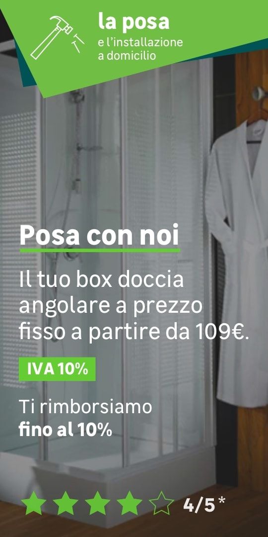 Box Doccia Angolare con vetro Trasparente o Opaco diverse