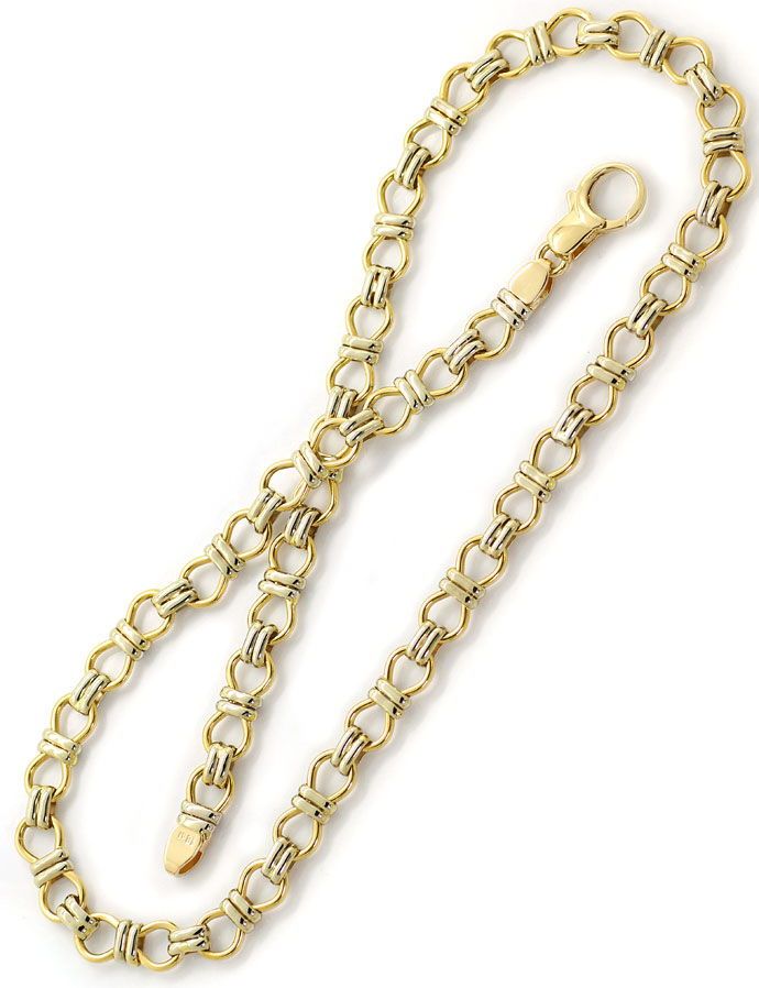 Designer Goldkette Achter Fantasiemuster In Bicolor 18k K2690 Goldkette Goldketten Gold Armband