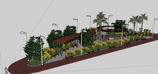 Park 3D SKP Model for SketchUp | Park landscape, Park, 3d model