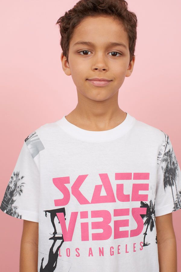 T Shirt With Printed Motif White Skate Vibes Kids H M Us Boys T Shirts Kids Fashion Boy Outfits T Shirt With Printed Motif White Skate Vibes Kids H M Us Boys T Shirts Kids Fashion Boy Outfits