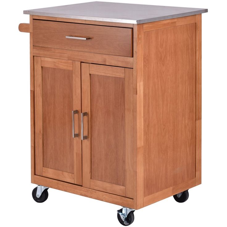 Giantex Rolling Wood Kitchen Trolley Giantex Rolling Wood Kitchen Trolley
