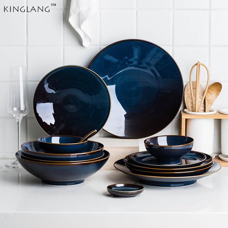 Retro Glazed Ceramic Dinnerware In Stunning Deep Blue Blue Dinnerware retro-glazed-ceramic-dinnerware-in-stunning-deep-blue-blue-dinnerware
