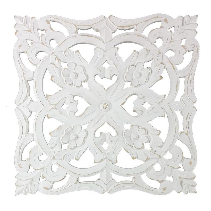 Fetco Broderick White Wooden Carved Medallion X7407166 Wall Decor Colorful - White Carved Wood Medallion Wall Art Fetco Broderick White Wooden Carved Medallion X7407166 Wall Decor Colorful - White Carved Wood Medallion Wall Art