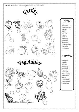 resultado de imagen de fruits and vegetables worksheet preschool worksheets kindergarten worksheets fruits for kids