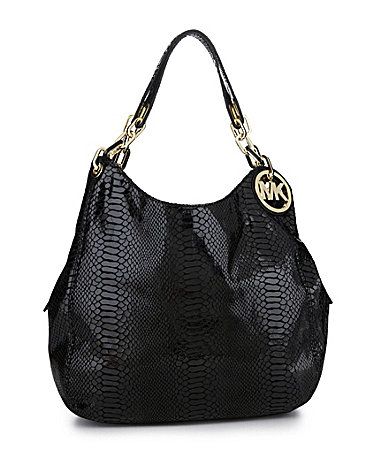 MICHAEL Michael Kors Patent Python Large Fulton Shoulder Tote Bag