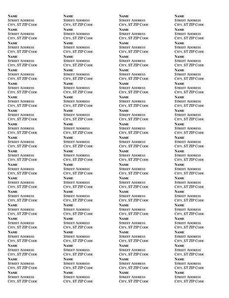 Return Address Labels (Basic Format, 80 Per Page, Works With pertaining to Staples White Return ...
