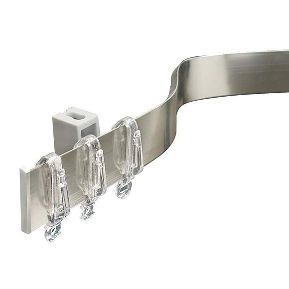 Silverline Silver Bendable Curtain Track Dunelm Swish Bay Window Curtains Living Room - How To Fit Dunelm Bay Window Curtain Pole