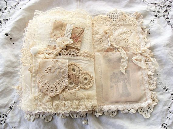 Mixed Media Fabric-Sewing-Collage Fabric Junk Journal Supplies 3 Yards Tea Stained Vintage Floral Lace Trim Vintage Sewing Lace Trims
