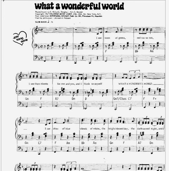 14 best satchmo images on pinterest louis armstrong music and what a wonderful world piano sheet music