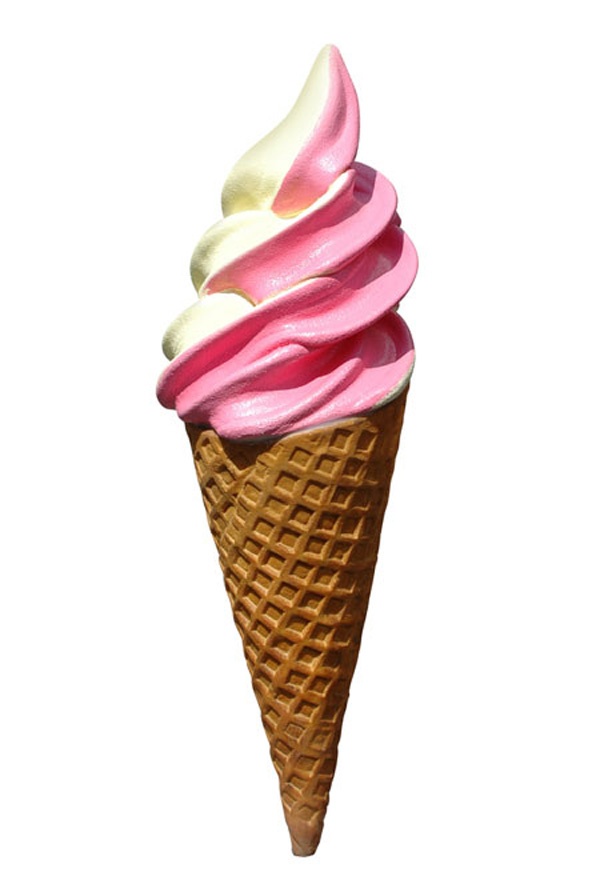 Pink And White Soft Ice Cream Cone Mmm Recette De Glace Italienne Recette Glace Glace