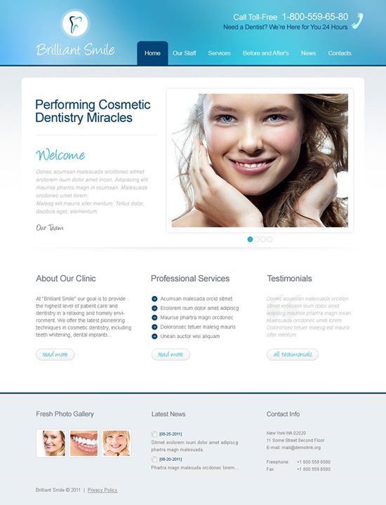 dentistry website template