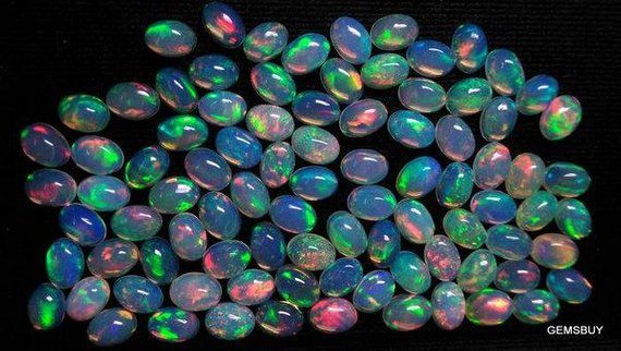 4x6 MM Natural Ethiopian Opal Cabochon Loose Gemstone Cabochon Opal Oval Shape Cabochon Stone Opal Cabochon Welo Fire Opal Gemstone