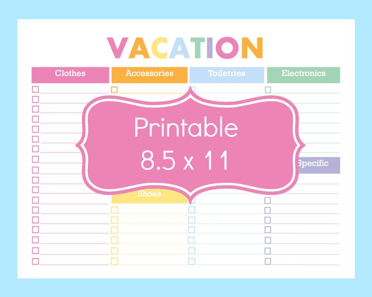 editable packing list