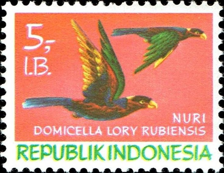 Black Capped Lory Lorius Lory Perangko