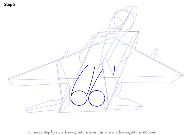 step by step how to draw a jet plane in 11 easy steps