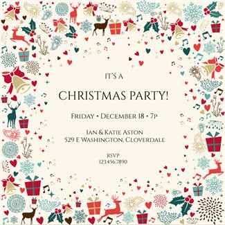 free holiday party invitations