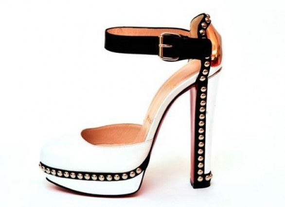 black and white louboutin shoes