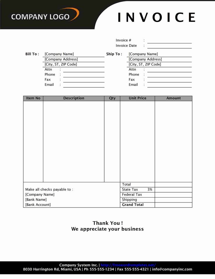 free sample invoice template word