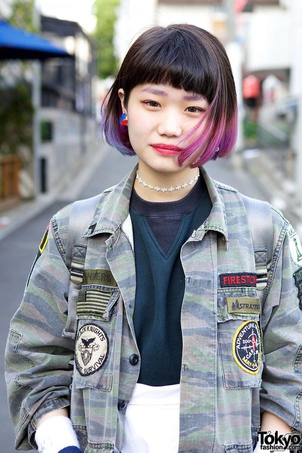 Best 25 Short Dyed Hair Ideas On Pinterest Braid Maybe I Will Dip Dye My Hair Like This Short Purple On Asians