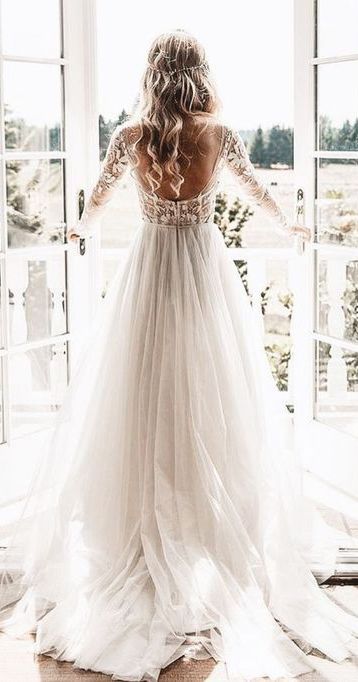 Vintage Rustic Bohemian Wedding Dress