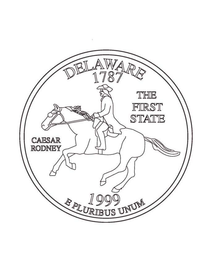 delaware state quarter coloring page usa state quarters quarter coloring page