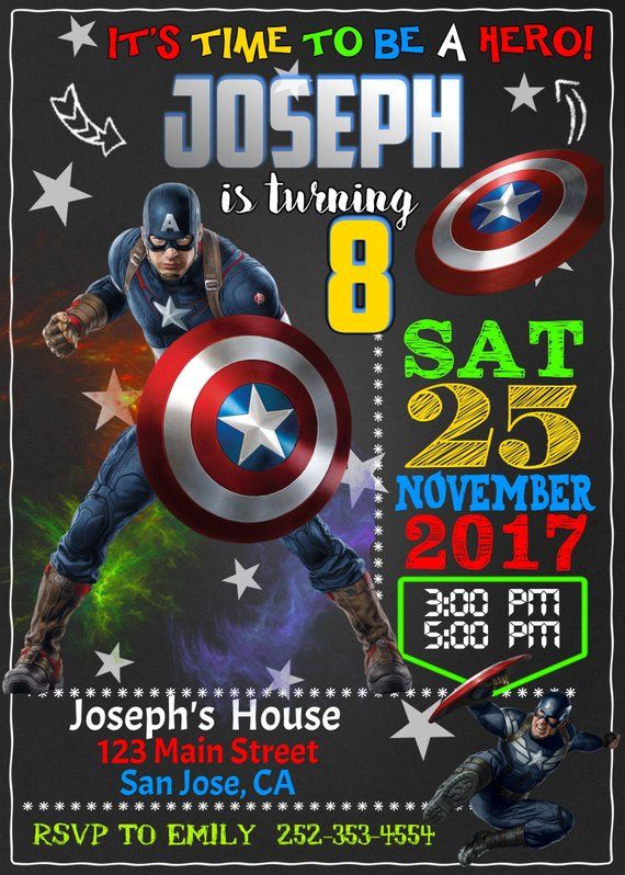 captain america invitation captain america birthday party avengers captain america birthday invitations