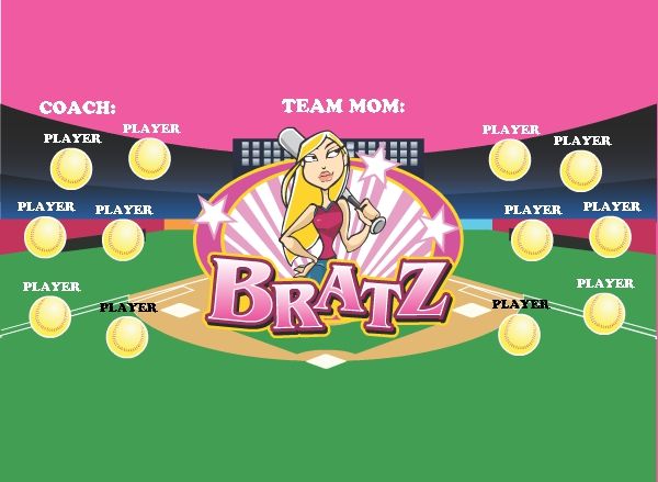 Softball banner templates, girl softball banner ideas at