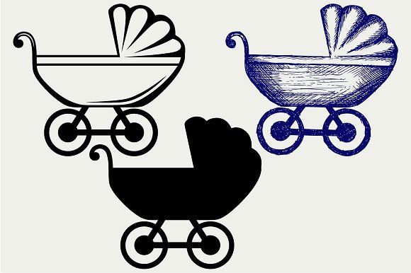 Download Baby carriage SVG | Baby carriage, Initials logo design, Svg