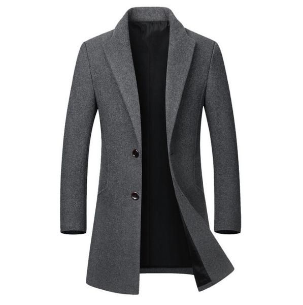 M-5XL Trench Wool Coat Men/'s Winter Business Blazer Jacket Suit Mid Long Tops