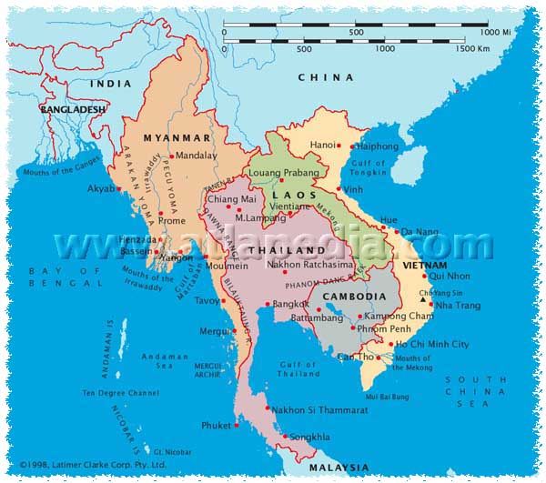 political map of myanmar thailand laos cambodia where is asia on the world map
