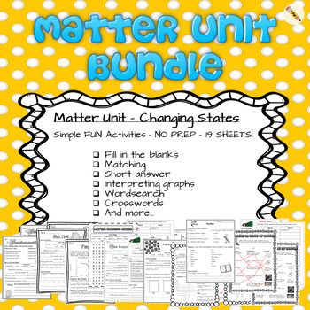 Matter And Energy Unit Bundle Educational Worksheets