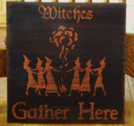 primitive witch sign witches gather here wiccan witchcraft pagan decor halloween decorations coven magick fairy fairies