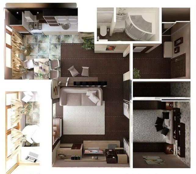 Дизайн полуторки квартиры - 4sofa.ru