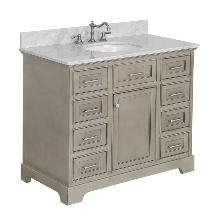 Aria 42 Classic Bathroom Vanity With Carrara Marble Top Kitchenbathcollection Inch 42 Inch Bathroom Vanity, Best 42 Bathroom Vanity
