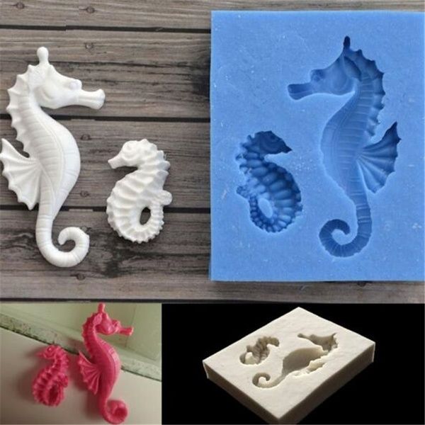 3D Sea Horse Silicone Mold Fondant Sugarcraft Cookie Candy Jelly Mold Cake Decor