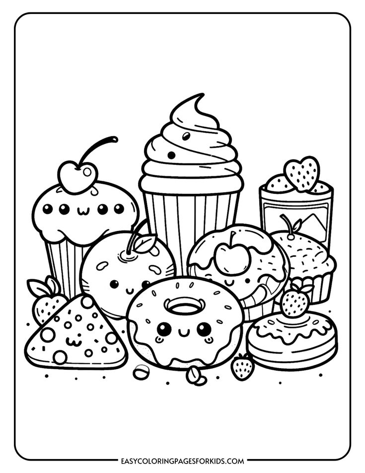 Fun and Cute Food Coloring Pages - 4a9dae9c00d16dfd09554707876a4a78