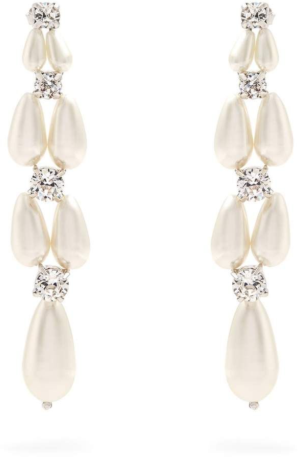 Simone Rocha Faux Pearl And Crystal Drop Earrings Ad Accessories Simone Rocha Faux Pearl And Crystal Drop Earrings Ad