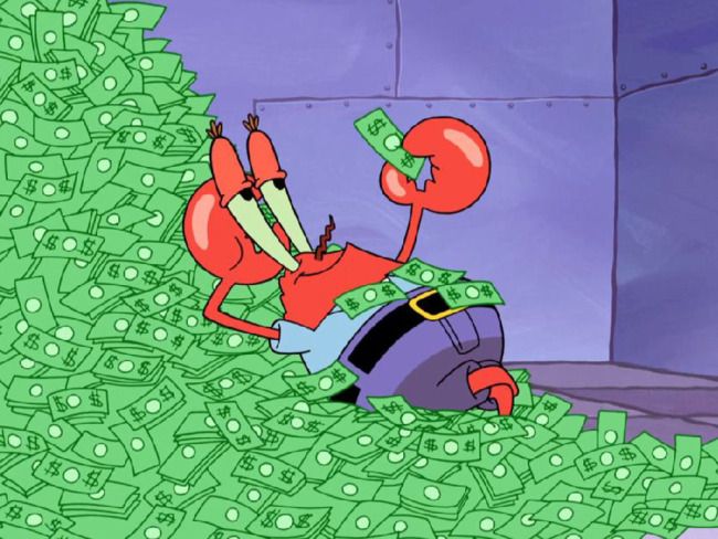 Image result for mr krabs money