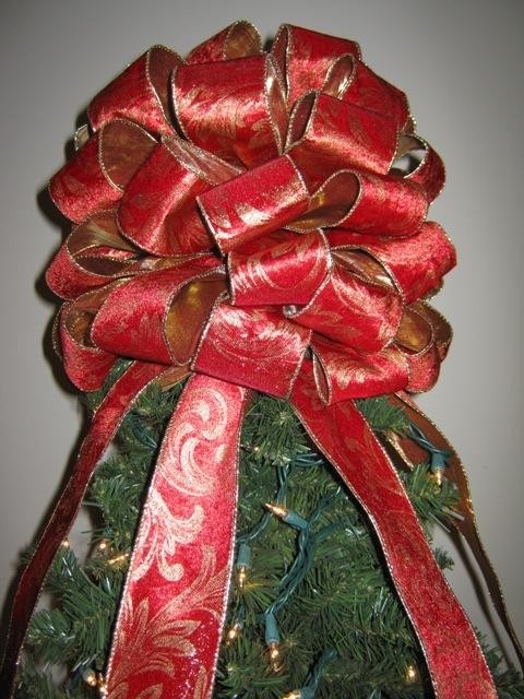 handmade christmas tree topper bow large red and gold how to make christmas tree toppers bows