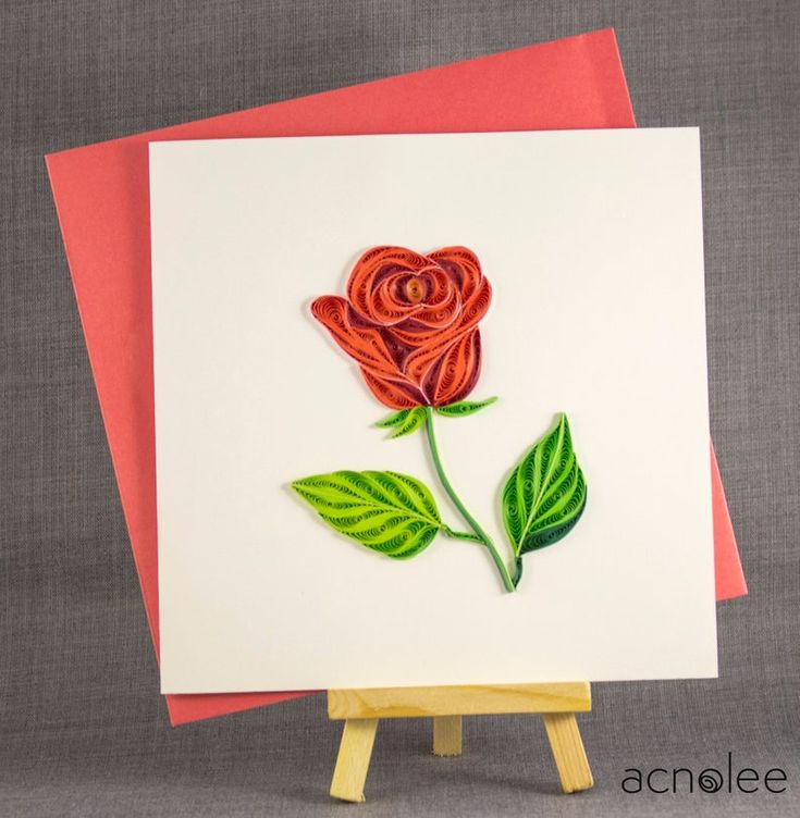 3d handmade card quilling card quilled rose love card