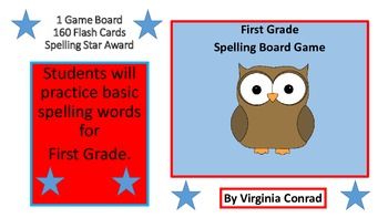 Get kids working on general words that first graders should know how to spell. There is one game board, 160 spelling word cards, and 1 spelling star award template. Just copy, laminate, and cut out everything for the game. Put the word cards in a baggie and the game is ready to go!