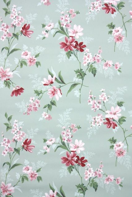 1950s floral vintage wallpaper in 2018 vintage wallpapers
