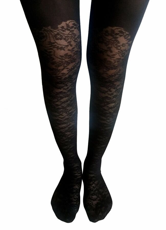 Black Fiore Simple 20 Den Tights Pantyhose Hosiery Nylons Size S