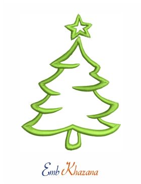 Christmas Tree Outline embroidery design  Christmas embroidery designs, Christmas tree outline 