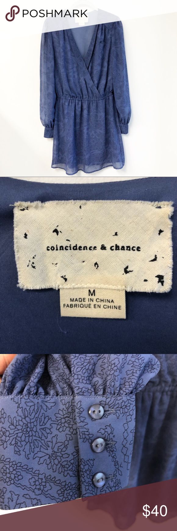 UO Coincidence & Chance chiffon surplice dress Excellent preowned condition Dee...