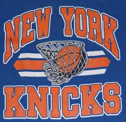 Vintage 1980s New York Knicks NBA Basketball Blue T-Shirt...