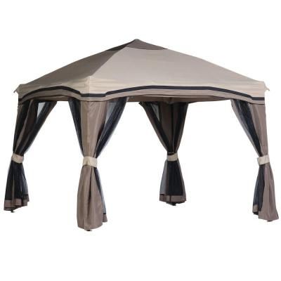 hampton bay 10 ft x 10 ft portable gazebo with netting 5lgz1027