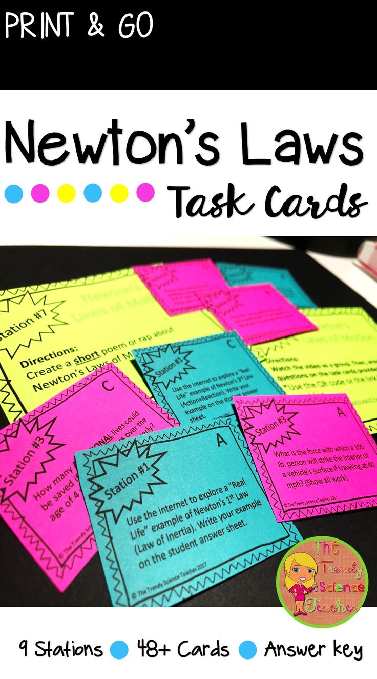 Newton's Laws of Motion Differentiated Review Stations (Print & Digital